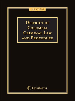 cover image of District of Columbia Criminal Law and Procedure Annotated